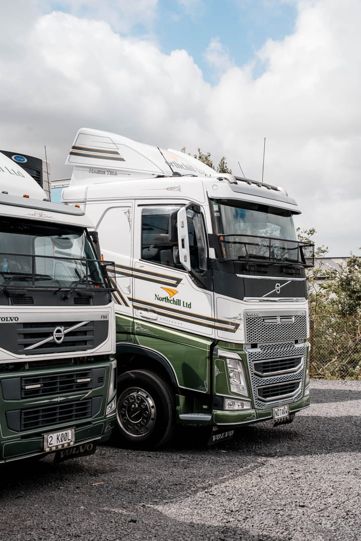 Northchill Ltd Volvo Trucks in Yard